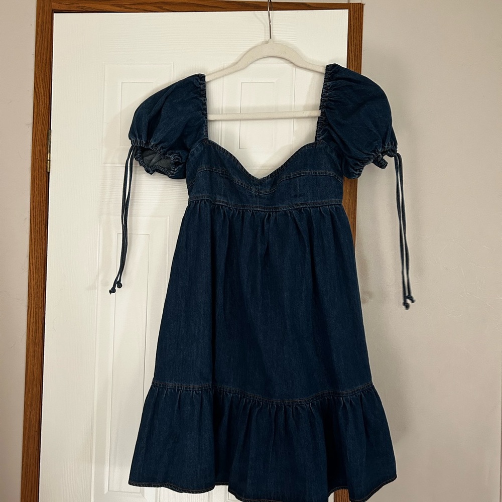 Olivaceous Denim Blue Mini Dress